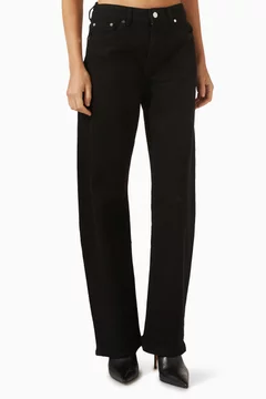 Alida Loose Bowed Jeans in Denim