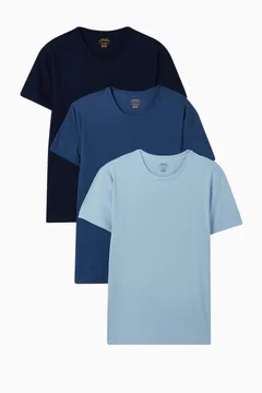 Crew Undershirt in Stretch Cotton, Set of 3