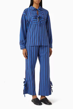 Floki Stripe Pyjama Set in Organic-cotton