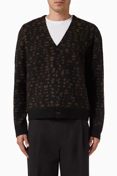 Geometric Cardigan in Wool-Alpaca