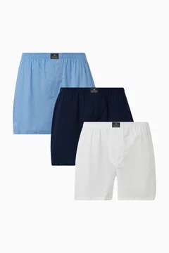 Logo Boxers in Cotton, Set of 3