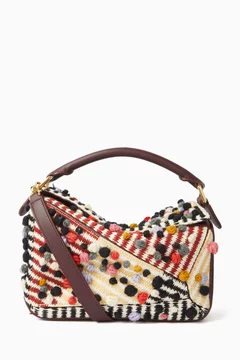 Small Puzzle Bag in Embroidered Textile