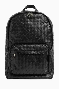 Unisex Medium Backpack in Intrecciato Leather