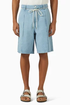 Wide-leg Shorts in Denim