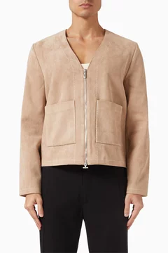 Zip Cardigan in Vegan Suede