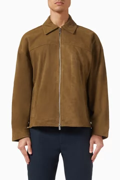 Zip-up Jacket in Suede